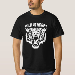 Roaring White Tiger Wild op het hart T-shirt