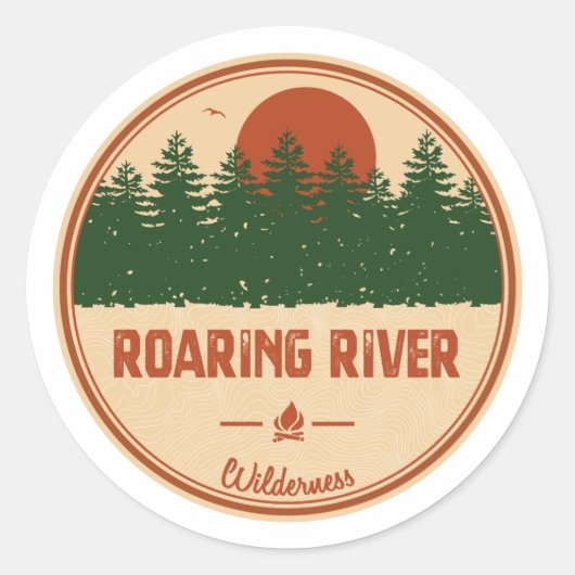 Roaring Wilderness Ronde Sticker (Voorkant)
