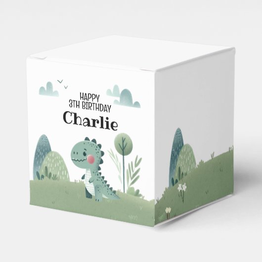 Roarsome Dino Birthday  Bedankdoosjes (Voorkant Zijde)