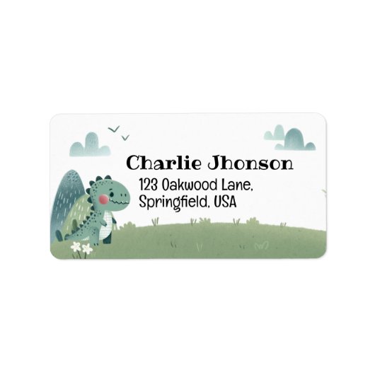 Roarsome Dino Birthday –  Etiket (Voorkant)