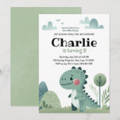 Roarsome Dino Birthday –  Kaart (Voorkant / Achterkant)