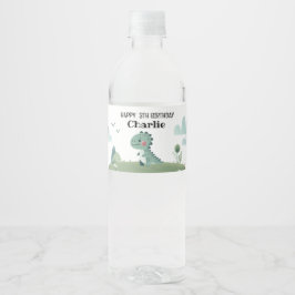 Roarsome Dino Birthday  Waterfles Etiket