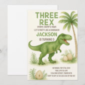 Roarsome Dinosaur Verjaardag Uitnodigingen (Voorkant / Achterkant)