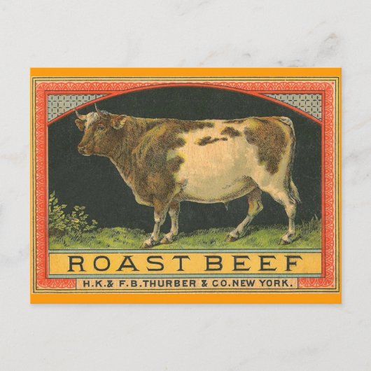  roast beef Advertisement New York Briefkaart (Voorkant)