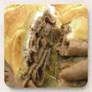 Roast beef sandwich met crèmegeit bier onderzetter
