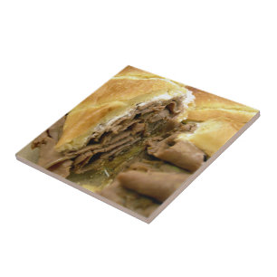 Roast beef sandwich met crèmegeit tegeltje