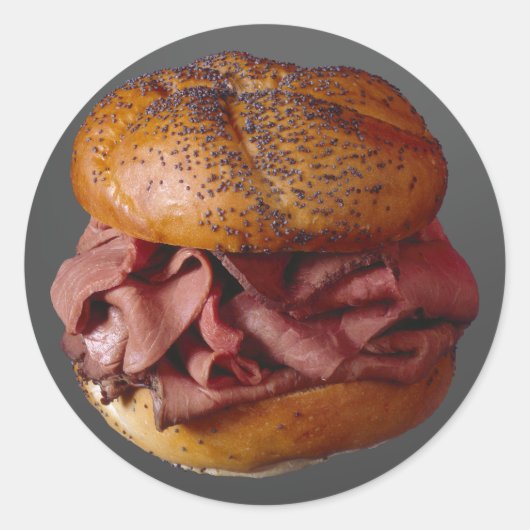 Roast Beef Sandwich Ronde Sticker (Voorkant)