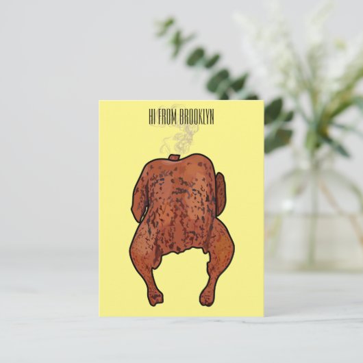 Roast cartoon illustratie briefkaart (Staand voorkant)