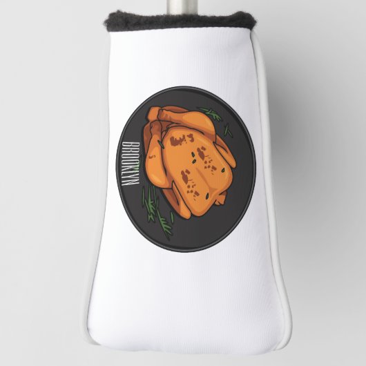 Roast cartoon illustratie golfheadcover (Draai 90)