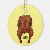 Roast cartoon illustratie keramisch ornament (Links)