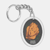 Roast cartoon illustratie sleutelhanger (Voorkant Links)