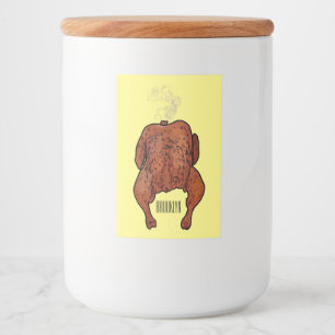 Roast cartoon illustratie voedselcontainer etiket