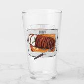 Roast kalkoenen borstschilderij cartoon glas (Achterkant)