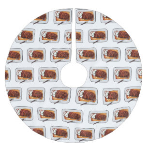 Roast kalkoenen borstschilderij cartoon kerstboom rok