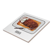 Roast kalkoenen borstschilderij cartoon tegeltje (Zijkant)