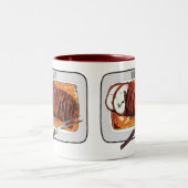 Roast kalkoenen borstschilderij cartoon tweekleurige koffiemok (Center)