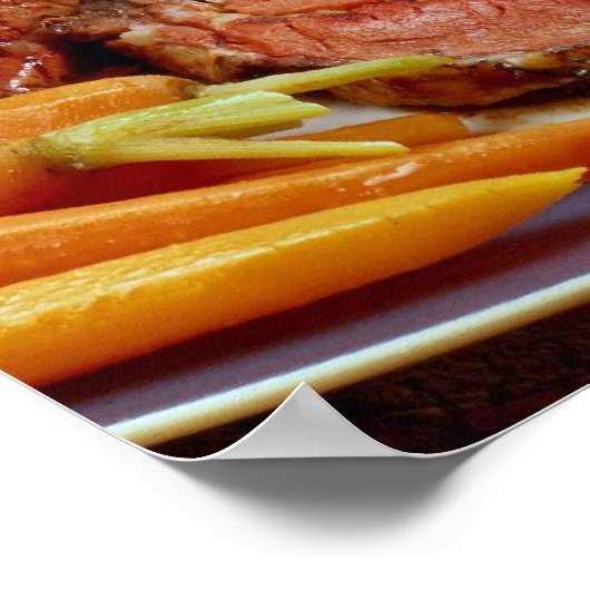 Roast rundvlees met wortelen poster (Hoek)