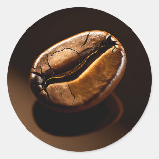 Roasted Coffee Bean Macro Closeup Ronde Sticker