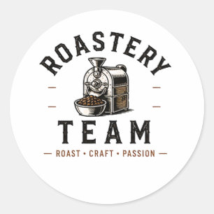 ☕ Roastery Team Coffee Roaster Staf Logo ☕ Ronde Sticker