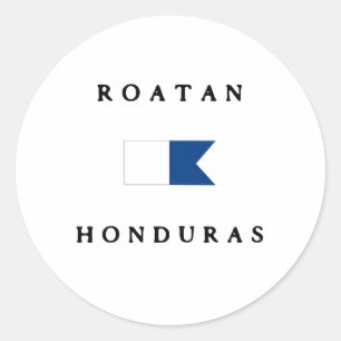 Roatan Honduras Alpha Dive Vlag Ronde Sticker