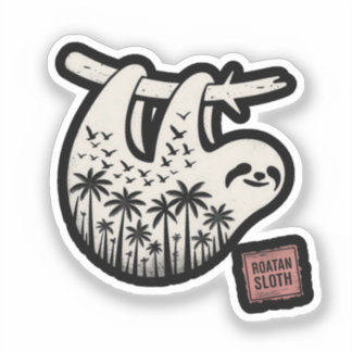 Roatan Honduras Luiaard, Roatan Luiaard, Roatan Sticker