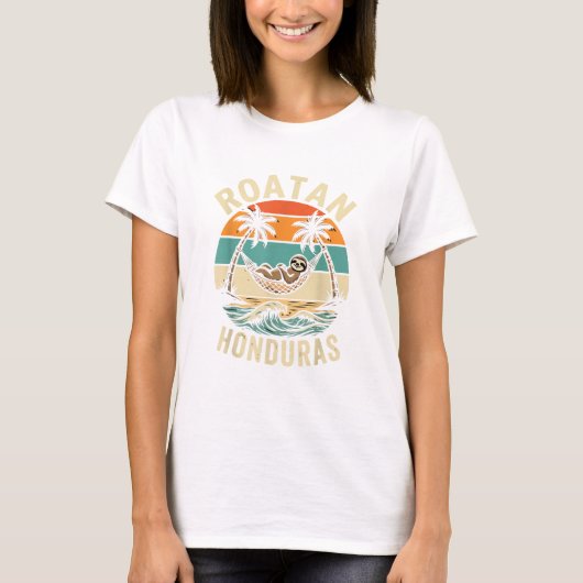 Roatan Honduras Luiaard T-Shirt (Voorkant)