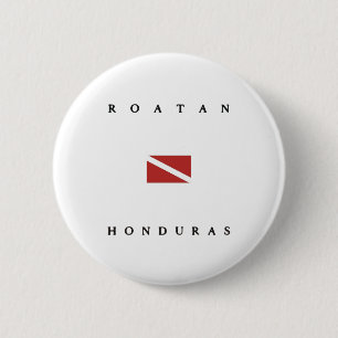 Roatan Honduras Scuba Dive Vlag Ronde Button 5,7 Cm