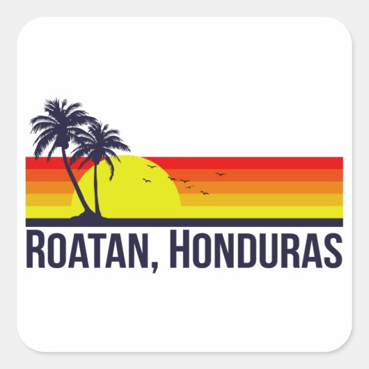 Roatan Honduras Vierkante Sticker (Voorkant)