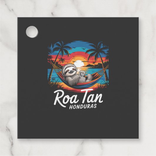 Roatan luiaard, Roatan Honduras luiaard, Roatan T- Bedankjes Labels (Voorkant)