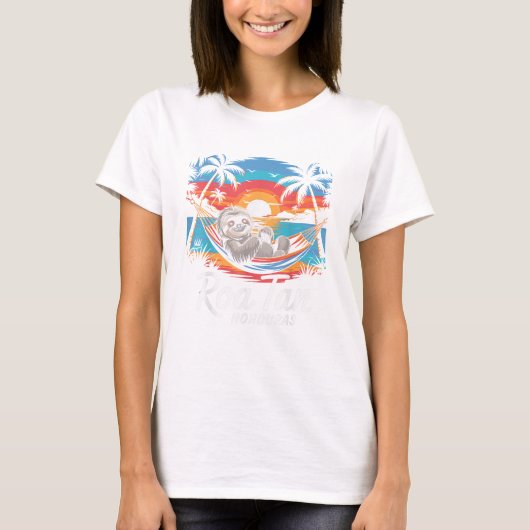 Roatan luiaard, Roatan Honduras luiaard, Roatan T- T-shirt (Voorkant)