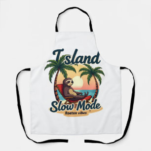 Roatan Luiaard Vintage Eiland Ontspannen Grafisch Schort