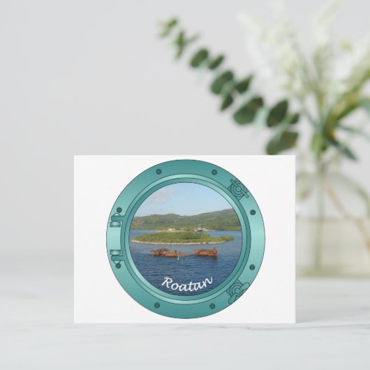 Roatan Porthole Briefkaart (Staand voorkant)