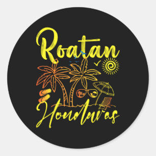 Roatan Souvenirs Honduras Beach Honduras Vakantie Ronde Sticker