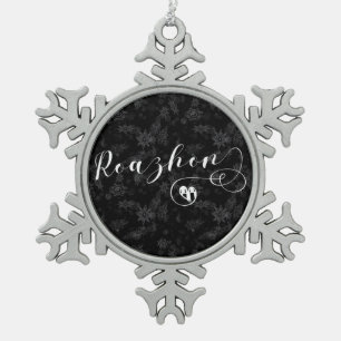 Roazhon, Rennes Flag in Heart, Bretagne Tin Sneeuwvlok Ornament