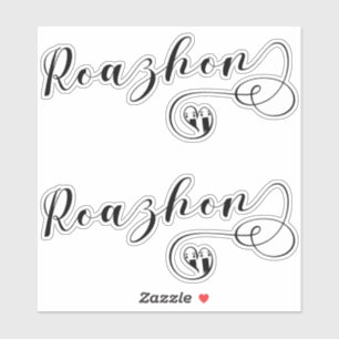 Roazhon, Rennes Flag in Heart, Breton Sticker