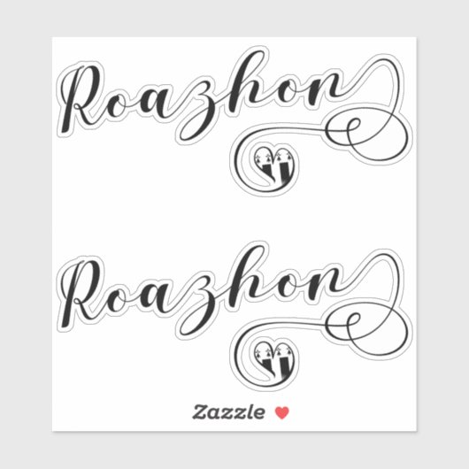 Roazhon, Rennes Flag in Heart, Breton Sticker (Vel)