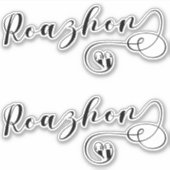 Roazhon, Rennes Flag in Heart, Breton Sticker (Voorkant)