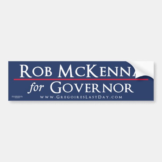 Rob McKenna voor gouverneur Logo Bumpersticker (Voorkant)