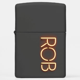 Rob-naam in gloeilampen uit gloed