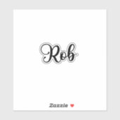 Rob Name - Handgeschreven kalligrafie Sticker (Vel)