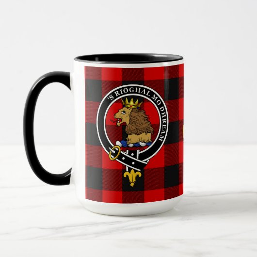 Rob Roy MacGregor Clan Badge & Tartan Mok (Links)