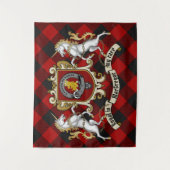 Rob Roy MacGregor Clan Badge & Unicorns w/Tartan Wandkleed (Voorkant)