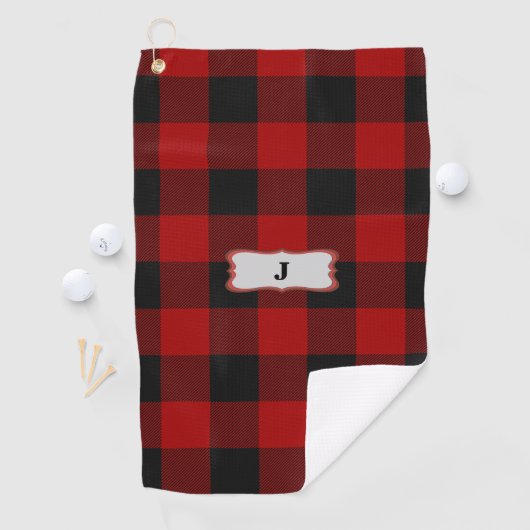 Rob Roy Tartan Rood & Zwart Golfhanddoek (Insitu)