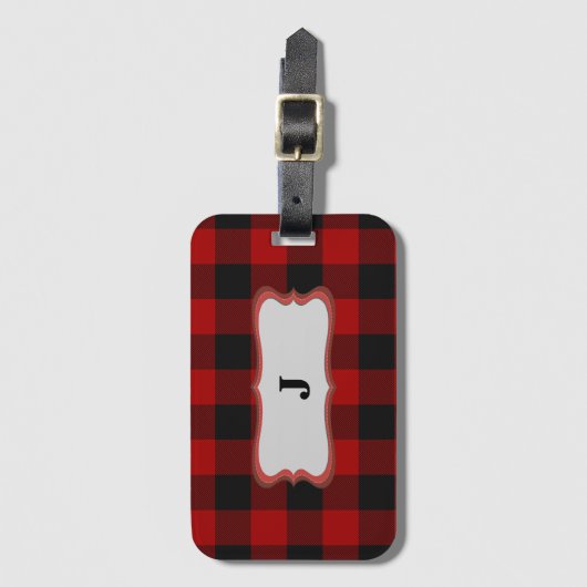 Rob Roy Tartan Rood & Zwart Tas Label & Biz Kaart Bagagelabel (Voorkant (verticaal))