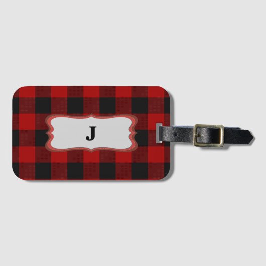 Rob Roy Tartan Rood & Zwart Tas Label & Biz Kaart Bagagelabel (Voorkant (horizontaal))