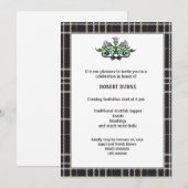 Robbie Burns Black Stropdas Invitation Feestdagenkaart (Voorkant / Achterkant)