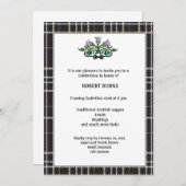 Robbie Burns Cravate noire Invitation (Devant / Derrière)