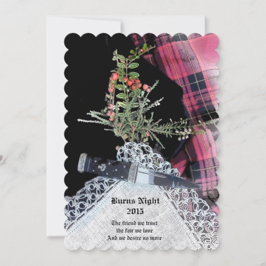 Robbie Burns Dîner Décontracté invitation (Devant)