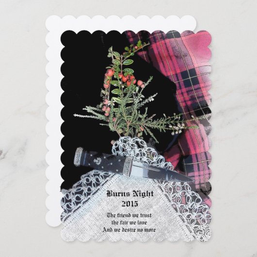 Robbie Burns Dîner Décontracté invitation (Devant / Derrière)
