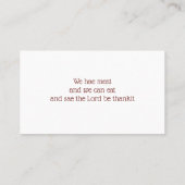 Robbie Burns naamkaarten Plaatskaartje (Achterkant)